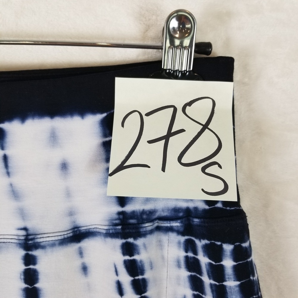 Athleta Maxi Skirt Womens Small S Navy Blue Tie Dye Shibori Side Slit Tencel - Picture 8 of 8